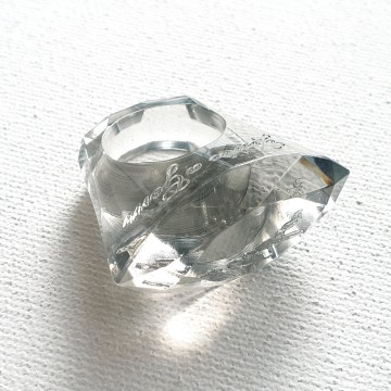 Ted Baker faceted acrylic ring with inscription 'You're a gem'