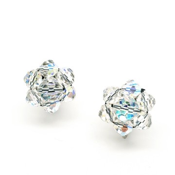 40's/50's schroefoorbellen met aurora borealis glaskralen