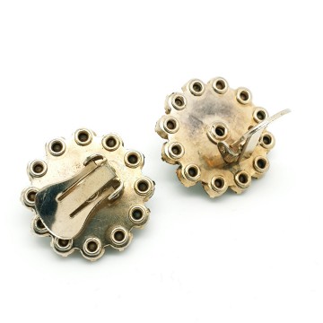 50s strass oorbellen met 2 kleuren strass achterkant