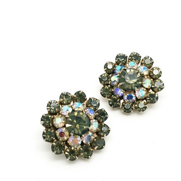 50s strass oorbellen met 2 kleuren strass