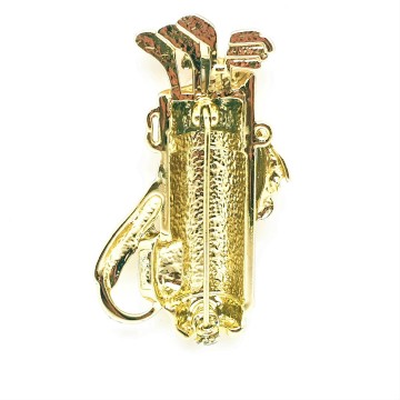 Ajc goudkleurige golftasbroche golf bag achter