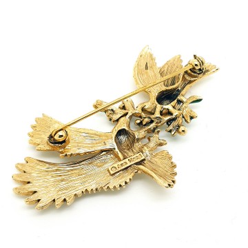 Ann Hand - 'Partners in peace' brooch with eagle, dove and olive branch of peace - Bliinkt