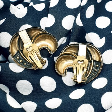 Art deco style earrings with clear rhinestones - Bliinkt