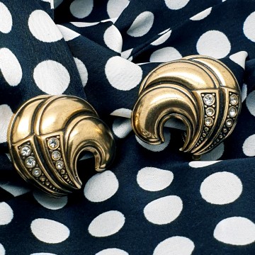 Art deco style earrings with clear rhinestones - Bliinkt