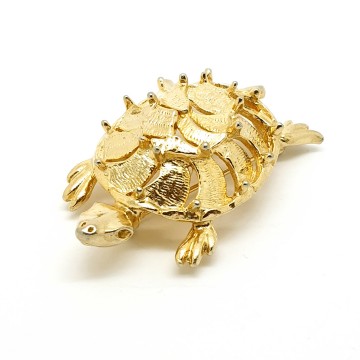 'Art' goudkleurige schildpadbroche
