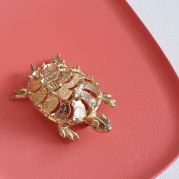 'Art' goudkleurige schildpadbroche