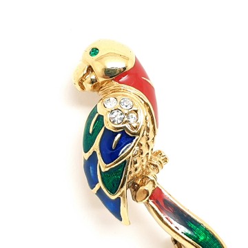 Attwood & Sawyer - colourful parrot brooch - Bliinkt