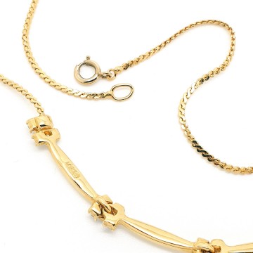 Attwood & Sawyer - delicate goldtone necklace with clear rhinestones - Bliinkt