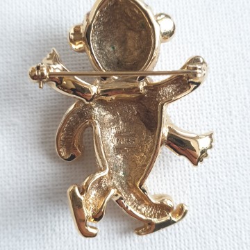 Attwood & Sawyer - iceskating bear brooch