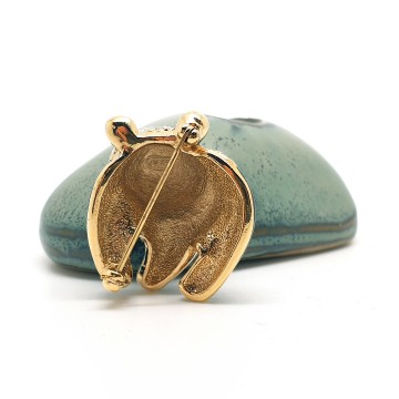 Attwood & Sawyer - giant panda brooch black enamel with clear rhinestones WWF - Bliinkt