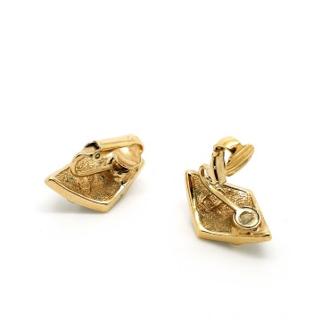 Attwood & Sawyer, goldtone rhinestone earrings