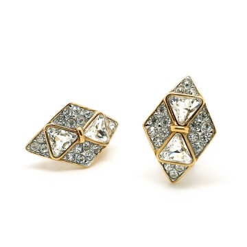 Attwood & Sawyer, goldtone rhinestone earrings