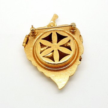 Avon golden leaf pin perfume glacé, 1969