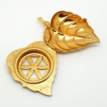 Avon golden leaf pin perfume glacé, 1969