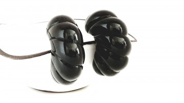 Zwarte plastic clips 80's