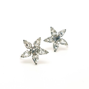 B. David - clear rhinestone star earrings - Bliinkt