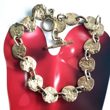 Nelly Biche de Bère - goldtone disks necklace - Bliinkt