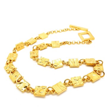 Biche de bere goudkleurige schakelketting met T-sluiting