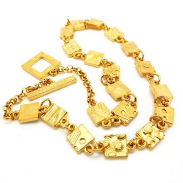 Biche de bere goudkleurige schakelketting met T-sluiting