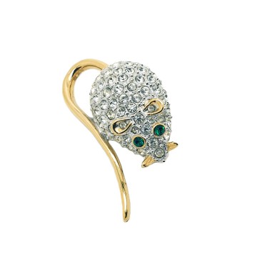 BJ - mouse brooch littered with rhinestones - Bliinkt
