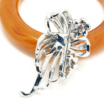 Bloembroche met heldere strass   bliinkt