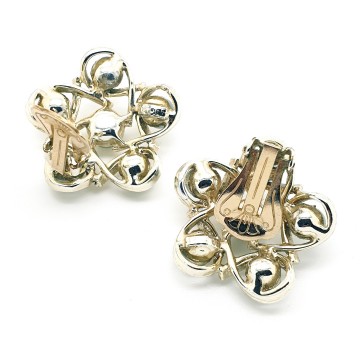 Bogoff - goldtone brooch and earring set with grey pearls - Bliinkt