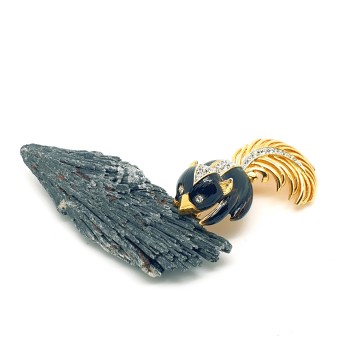Marcel Boucher - goldtone black enamelled skunk brooch - Bliinkt