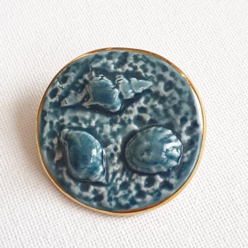 'Bouchet Jersey' ceramic sea themed brooch