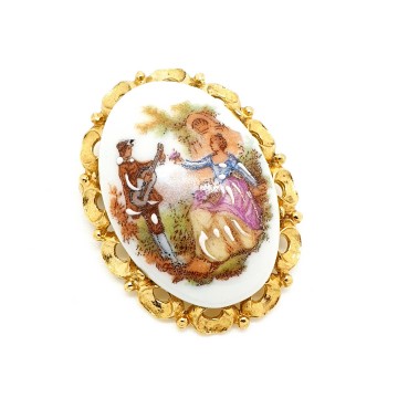 Broche Limoges porcelein