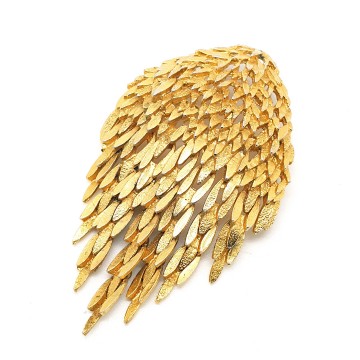 Vintage brushed goldtone dangle brooch - Bliinkt