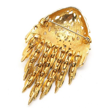 Vintage brushed goldtone dangle brooch - Bliinkt