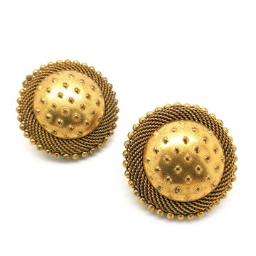 Butler & Wilson - 80s goldtone button earrings - Bliinkt