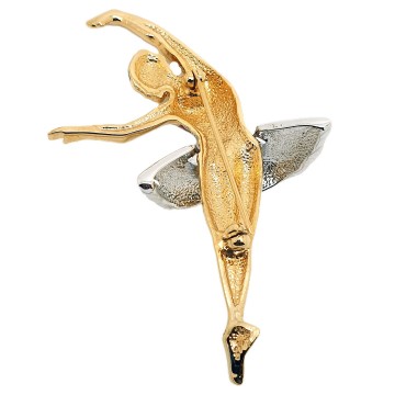 Cabouchon - ballet dancer with silver, black and rhinestone tutu - Bliinkt