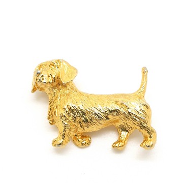 Cabouchon   goldtone dachshund brooch   bliinkt