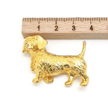 Cabouchon   goldtone dachshund brooch size   bliinkt