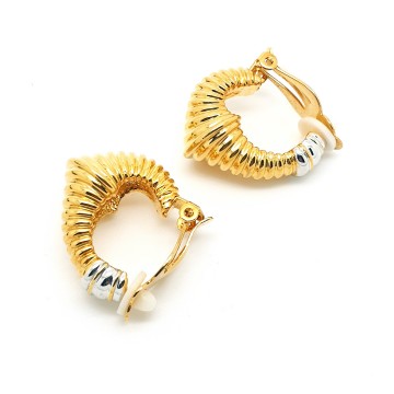 Cabouchon - two tone 90s earrings NOS - Bliinkt