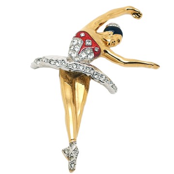 Cabouchon - ballet dancer with silver, black and rhinestone tutu - Bliinkt