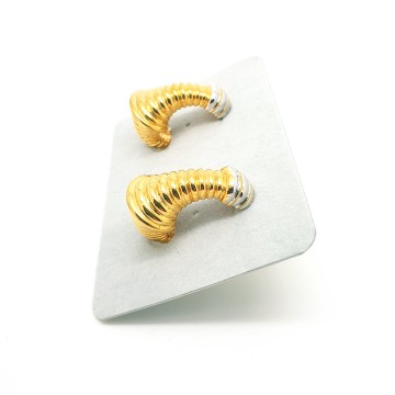 Cabouchon - two tone 90s earrings NOS - Bliinkt