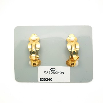 Cabouchon - two tone 90s earrings NOS - Bliinkt