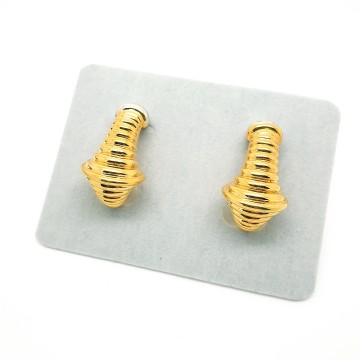 Cabouchon - two tone 90s earrings NOS - Bliinkt