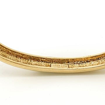 Camille Lucie goldtone bangle with black enamel and clear rhinestones