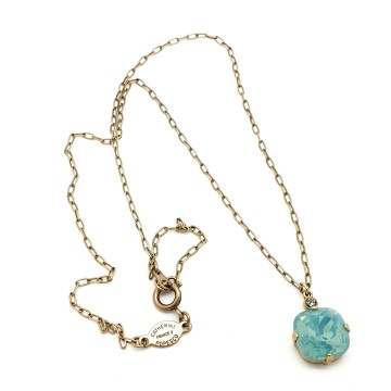 Catherine popesco 14 kt gold plated necklace with pacific opal pendant
