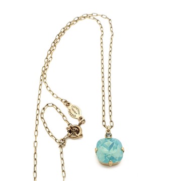 Catherine popesco 14 kt gold plated necklace with pacific opal pendant