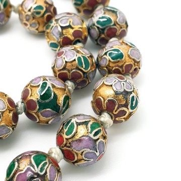 Chinese cloissoné beaded necklace - Bliinkt