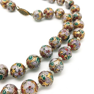 Chinese cloissoné beaded necklace - Bliinkt