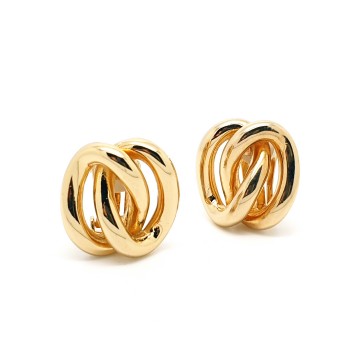 Christian Dior goldtone clip earrings intertwined links