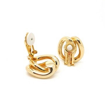 Christian Dior goldtone clip earrings intertwined links