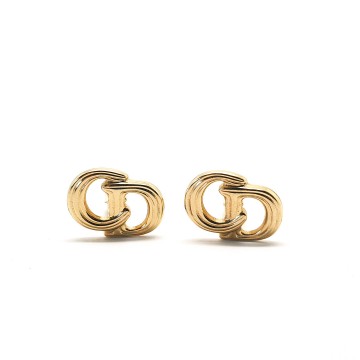 Christian Dior - goldtone logo cufflinks - Bliinkt