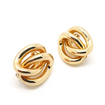 Christian Dior goldtone clip earrings intertwined links