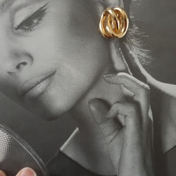 Christian Dior goldtone clip earrings intertwined links